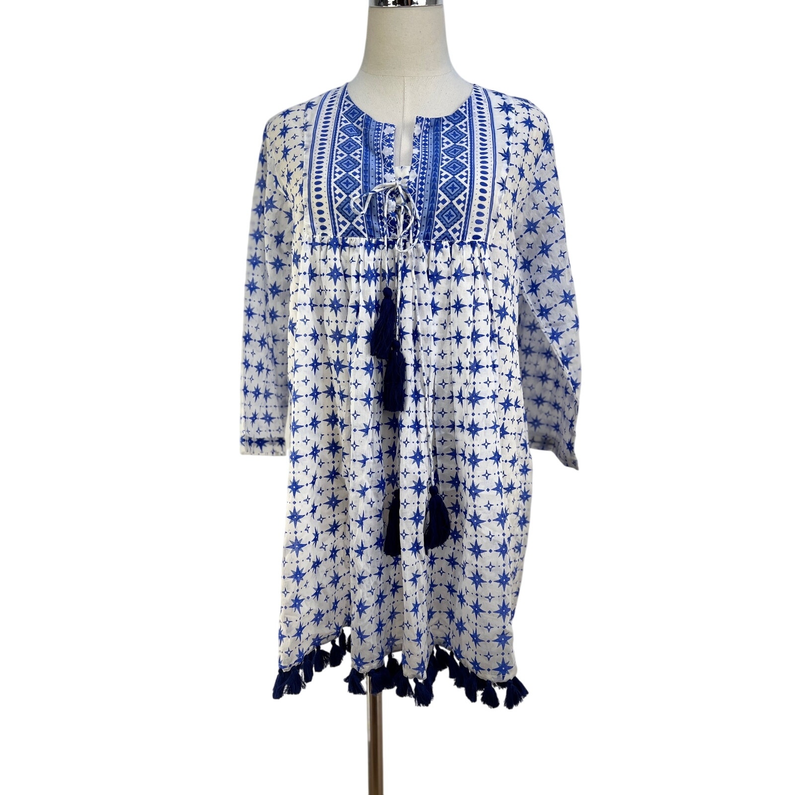 Tuckernuck Ro's Garden Exclusive Plume Periwinkle Seychelles Tunic Dress